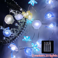 Load image into Gallery viewer, Ocean Series Seashells String Light Hanging Lamp Decorative For Party Wedding Christmas Decor Xmas Tree Ornament Holiday Lighting
