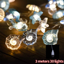 Load image into Gallery viewer, Ocean Series Seashells String Light Hanging Lamp Decorative For Party Wedding Christmas Decor Xmas Tree Ornament Holiday Lighting
