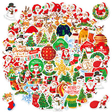 Load image into Gallery viewer, 50/100PCS Merry Christmas Decorative Sticker Santa Claus Shaped Stickers For DIY Scrapbook Skateboard Luggage Suitcase
