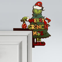 Load image into Gallery viewer, Creative Santa Claus Elk Grinch Christmas Door Hanger Over Door Sign Wood Frame Merry Christmas New Year Decoration
