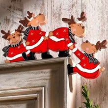 Load image into Gallery viewer, Creative Santa Claus Elk Grinch Christmas Door Hanger Over Door Sign Wood Frame Merry Christmas New Year Decoration
