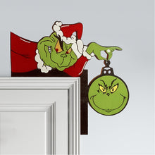 Load image into Gallery viewer, Creative Santa Claus Elk Grinch Christmas Door Hanger Over Door Sign Wood Frame Merry Christmas New Year Decoration

