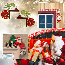 Load image into Gallery viewer, Creative Santa Claus Elk Grinch Christmas Door Hanger Over Door Sign Wood Frame Merry Christmas New Year Decoration
