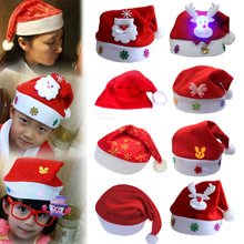 Load image into Gallery viewer, Christmas Hat with LED Light Adult Kids Knitted Soft Beanie Santa Hat New Year Party Kids Gift Navidad Noel Xmas Decoration
