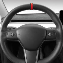 Load image into Gallery viewer, Car Steering Wheel Suede Decoration Top Marker Center Line Marking Vehicle Internal Accessories For Tesla Model Y Model 3 X S

