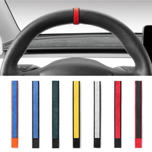 Load image into Gallery viewer, Car Steering Wheel Suede Decoration Top Marker Center Line Marking Vehicle Internal Accessories For Tesla Model Y Model 3 X S
