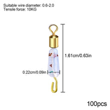 Load image into Gallery viewer, 100PCS Anti-Entanglement Silicone Fast Sub Line Clip Clamp Strong Tension Rhomboid Open Eight Ring Connector Fishing Accessories
