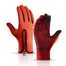 Load image into Gallery viewer, 1Pair Full Finger Plus Fleece Warm Gloves Autumn Winter Waterproof Cold-Proof Cycling Driving Mountaineering Outdoor Gloves With Touch Screen
