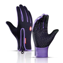Load image into Gallery viewer, 1Pair Full Finger Plus Fleece Warm Gloves Autumn Winter Waterproof Cold-Proof Cycling Driving Mountaineering Outdoor Gloves With Touch Screen
