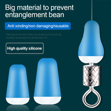 Load image into Gallery viewer, 100PCS Silicone Large Material Anti-Entanglement Bean 8 Ring Main Line Sub-Line Anti-Entanglement Space Bean Fishing Accessories
