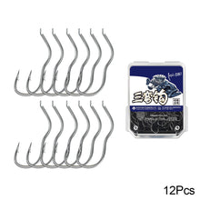 Load image into Gallery viewer, 12PCS Three Bend Hook High Carbon Steel Automatic Rollover Hook Anti-Blurting Sharp Barbed Carassius Carp Fishing Hook
