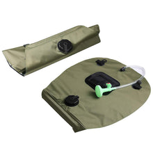Load image into Gallery viewer, 20L Army Green Outdoor Camping Bath Bag Portable Foldable Solar Heated Water Bag With Removable Hose And Switch Shower Head
