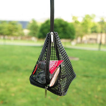 Load image into Gallery viewer, 1PC Triangle Hanging Net Bag PVC Folding Storage Net Camping Hanging Package Outdoor Picnic Supplies
