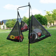 Load image into Gallery viewer, 1PC Triangle Hanging Net Bag PVC Folding Storage Net Camping Hanging Package Outdoor Picnic Supplies
