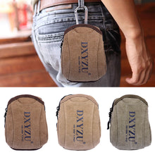 Load image into Gallery viewer, 1PC Men Casual Canvas Waist Pack Portable Vintage Coin Purse With Hook Hunting Slingshot Accessory Bag
