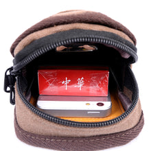 Load image into Gallery viewer, 1PC Men Casual Canvas Waist Pack Portable Vintage Coin Purse With Hook Hunting Slingshot Accessory Bag
