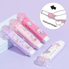 Load image into Gallery viewer, Cute Cartoon Push-Pull Pencil Eraser Rubber Kids Children Drawing Writing Wiping Stationery Christmas Gift School Supplies

