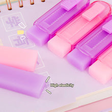 Load image into Gallery viewer, Cute Jelly Color Push-Pull Pencil Eraser Rubber Kids Children Drawing Writing Wiping Stationery Christmas Gift School Supplies

