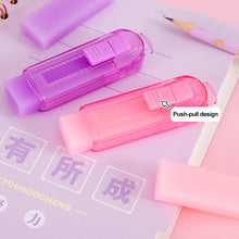 Load image into Gallery viewer, Cute Jelly Color Push-Pull Pencil Eraser Rubber Kids Children Drawing Writing Wiping Stationery Christmas Gift School Supplies
