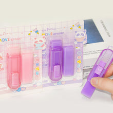 Load image into Gallery viewer, Cute Jelly Color Push-Pull Pencil Eraser Rubber Kids Children Drawing Writing Wiping Stationery Christmas Gift School Supplies
