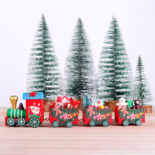 Load image into Gallery viewer, 1Pc Christmas Wood Train Ornament Merry Christmas Train Decoration Xmas Cake Baking Oranments Holiday Decor
