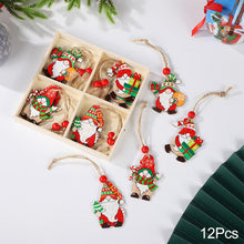 Load image into Gallery viewer, 12Pcs New Year 3D Christmas Ornament Wooden Hanging Pendants Star Xmas Tree Bell Christmas Tree Decorations For Home Navidad
