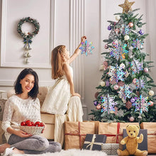 Load image into Gallery viewer, 6Pcs 3D Snowflake Pendant Colorful Paper Snowflake Pendant Paper Magic Three Dimensional String Six Piece Set Home Decoration
