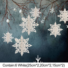Load image into Gallery viewer, 6Pcs 3D Snowflake Pendant Colorful Paper Snowflake Pendant Paper Magic Three Dimensional String Six Piece Set Home Decoration
