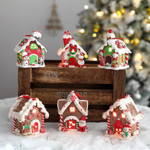 Load image into Gallery viewer, 1Pc Christmas LED Light Ornaments Resin Mini House Miniature Village Building Xmas Glow Decor Gift Christmas Decoration Navidad Noel
