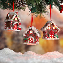 Load image into Gallery viewer, 1Pc Christmas LED Light Ornaments Resin Mini House Miniature Village Building Xmas Glow Decor Gift Christmas Decoration Navidad Noel
