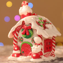 Load image into Gallery viewer, 1Pc Christmas LED Light Ornaments Resin Mini House Miniature Village Building Xmas Glow Decor Gift Christmas Decoration Navidad Noel
