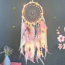 Load image into Gallery viewer, Wall Dream Catcher Led Handmade Feather Braided Wind Chimes for Room Decoration Hanging Home Christmas Decor Poster
