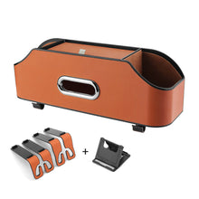Load image into Gallery viewer, Multifunctional Car Seat Leather Tissue Storage Box Under Seat Auto Back Paper Bag Place Water Cup

