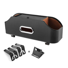 Load image into Gallery viewer, Multifunctional Car Seat Leather Tissue Storage Box Under Seat Auto Back Paper Bag Place Water Cup
