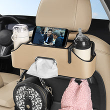 Load image into Gallery viewer, Multifunctional Car Seat Leather Tissue Storage Box Under Seat Auto Back Paper Bag Place Water Cup
