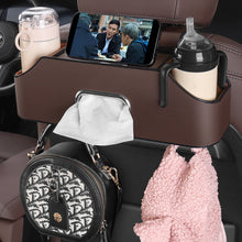Load image into Gallery viewer, Multifunctional Car Seat Leather Tissue Storage Box Under Seat Auto Back Paper Bag Place Water Cup
