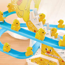 Load image into Gallery viewer, Kids DIY Small Duck Electronic Climbing Stairs Track Toy LED Light Musical Slide Track Coaster Toy Music Roller Coaster Kids Gifts
