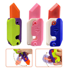 Load image into Gallery viewer, 3D Printing Gravity Jump Small Radish Knife Mini Model Student Prize Pendant Boys Girls Decompression Toy Gift
