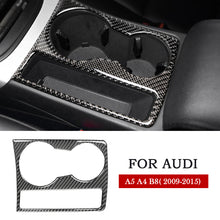 Load image into Gallery viewer, Car Interior Sticker Cup Holder Panel Trim Cover Carbon Fiber Frame Decoration for Audi A5 A4 B8 2009-2015 Car Styling
