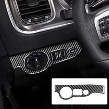 Load image into Gallery viewer, Car Real Carbon Fiber Headlight Switch Cover Trim Durable Decorative Stickers For Dodge Challenger Charger 2015-2020
