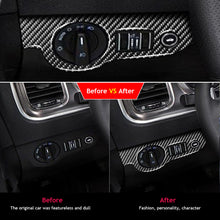 Load image into Gallery viewer, Car Real Carbon Fiber Headlight Switch Cover Trim Durable Decorative Stickers For Dodge Challenger Charger 2015-2020

