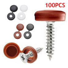 Load image into Gallery viewer, 100pcs Nuts Cover Bolts Fold Snap Protective Cap For Wall Furniture Plastic Screw Cap Decorative Button Hardware Screw Cover
