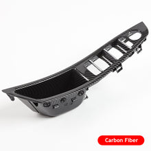 Load image into Gallery viewer, Car Interior Inner Door Handle Panel Pull Trim Cover Carbon Fibre Beige Black For BMW 5 Series F10 F11 F18 Left Hand Drive LHD
