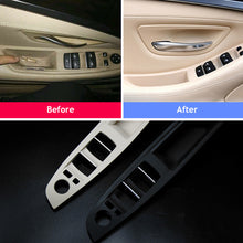Load image into Gallery viewer, Car Interior Inner Door Handle Panel Pull Trim Cover Carbon Fibre Beige Black For BMW 5 Series F10 F11 F18 Left Hand Drive LHD
