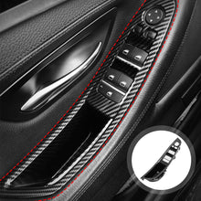 Load image into Gallery viewer, Car Interior Inner Door Handle Panel Pull Trim Cover Carbon Fibre Beige Black For BMW 5 Series F10 F11 F18 Left Hand Drive LHD
