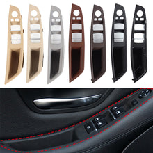 Load image into Gallery viewer, Car Interior Inner Door Handle Panel Pull Trim Cover Carbon Fibre Beige Black For BMW 5 Series F10 F11 F18 Left Hand Drive LHD
