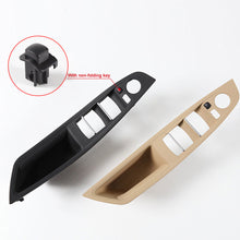 Load image into Gallery viewer, Car Interior Inner Door Handle Panel Pull Trim Cover Carbon Fibre Beige Black For BMW 5 Series F10 F11 F18 Left Hand Drive LHD
