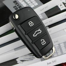 Load image into Gallery viewer, 3 Button Car Rubber Remote Flip Key FOB Shell Pad Replacement Keyless for AUDI A2 A3 S3 A4 A6 A6L A8 Q3 TT Quattro
