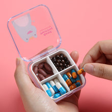 Load image into Gallery viewer, Portable 4 Grids Pill Box Plastic Sealed Medicine Storage Box Waterproof Durable Travel Pill Case Medicine Box
