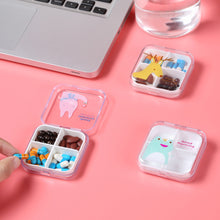 Load image into Gallery viewer, Portable 4 Grids Pill Box Plastic Sealed Medicine Storage Box Waterproof Durable Travel Pill Case Medicine Box
